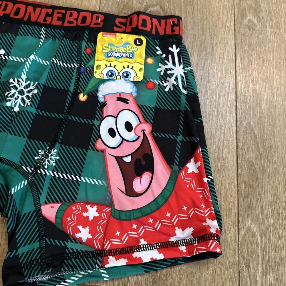 SpongeBob Squidward Men's Holiday Festive Boxer Briefs Large‎ NEW Stretch